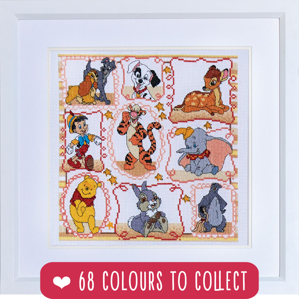 LWZAYS Cross Stitch Kits - Disney Counted Cross Stitch Kits 6 Pack Stamped Cross-Stitch Needlepoint Counted Kits Beginners Embroidery Kit Arts and CR